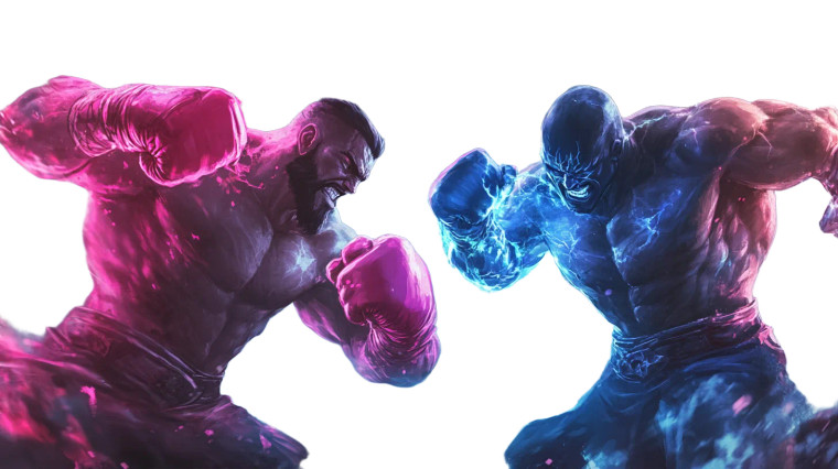 Boxing Players Arcane Style Vinyl Car Decal Sticker – Waterproof & UV-Resistant 7.14"