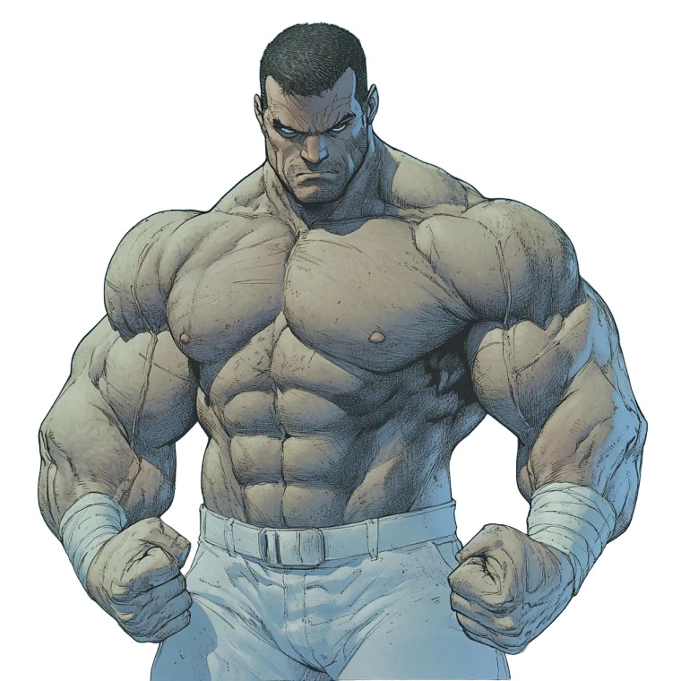 Bulky Muscular Man Fighting Vinyl Car Decal Sticker – Waterproof & UV-Resistant 4.0"