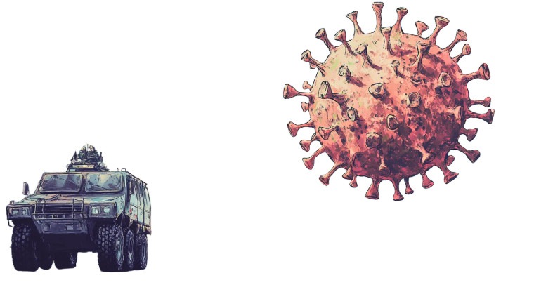 Corona Idf Protest Illustration Vinyl Car Decal Sticker – Waterproof & UV-Resistant 7.14"