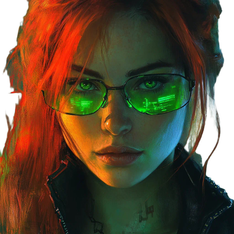 Cyberpunk Ripperdoc Woman Redhair Vinyl Car Decal Sticker – Waterproof & UV-Resistant 4.0"