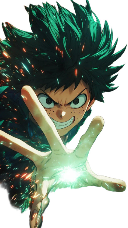 Determined Deku Face Heroic Vinyl Car Decal Sticker – Waterproof & UV-Resistant 4.0"