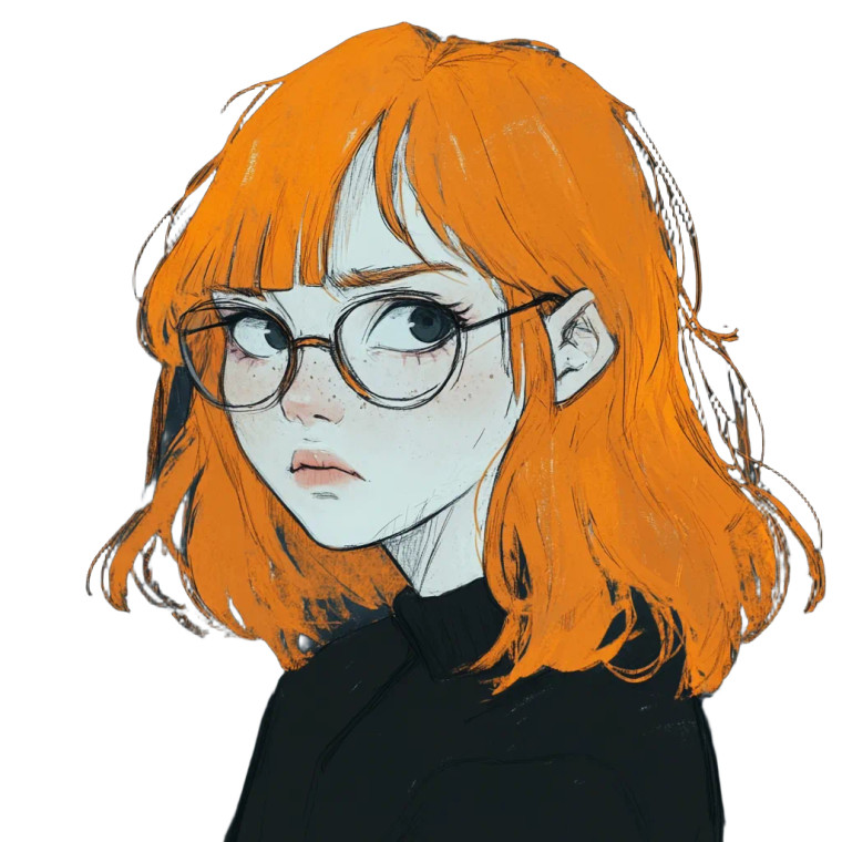 Emo Depressing Orangehair Glasses Vinyl Car Decal Sticker – Waterproof & UV-Resistant 4.0"