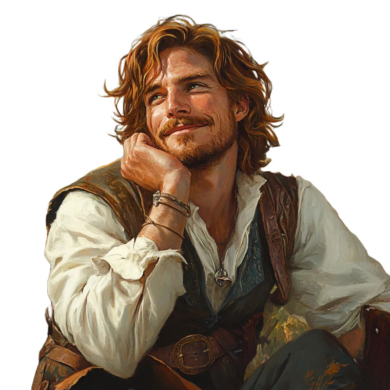 Fantasy Bard Side View Vinyl Car Decal Sticker – Waterproof & UV-Resistant 4.0"