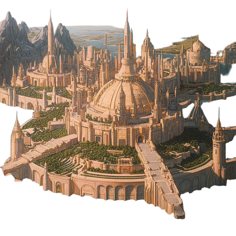 Fantasy City Rose Gold Vinyl Car Decal Sticker – Waterproof & UV-Resistant 4.0"