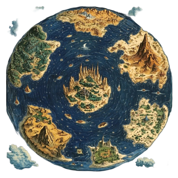 Fantasy Planet World Map Vinyl Car Decal Sticker – Waterproof & UV-Resistant 4.0"