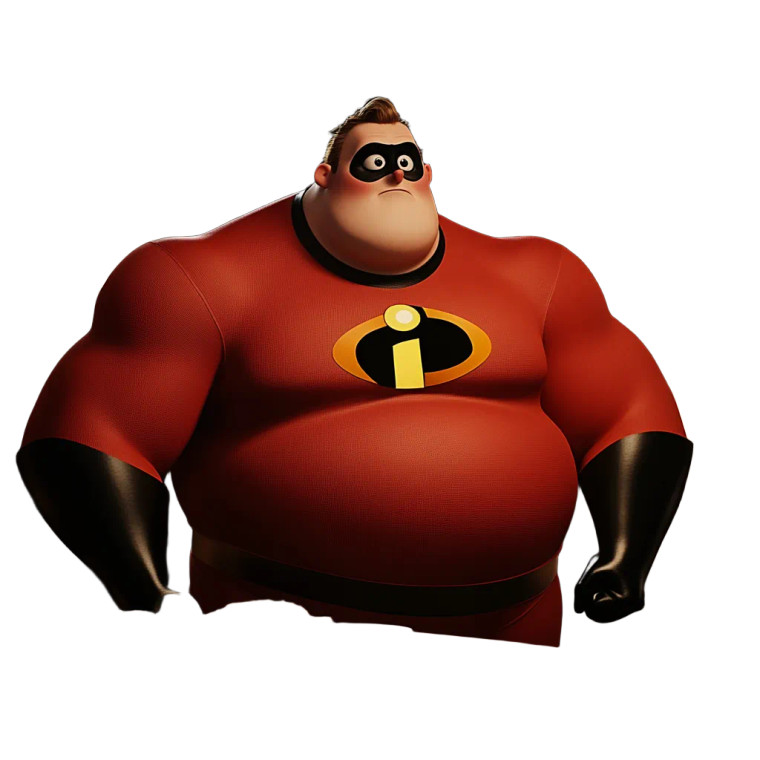 Full Fat Mr Incredible Vinyl Car Decal Sticker – Waterproof & UV-Resistant 4.0"