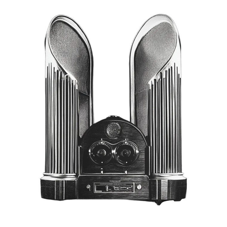 Futuristic 1920S Radio Vinyl Car Decal Sticker – Waterproof & UV-Resistant 4.0"