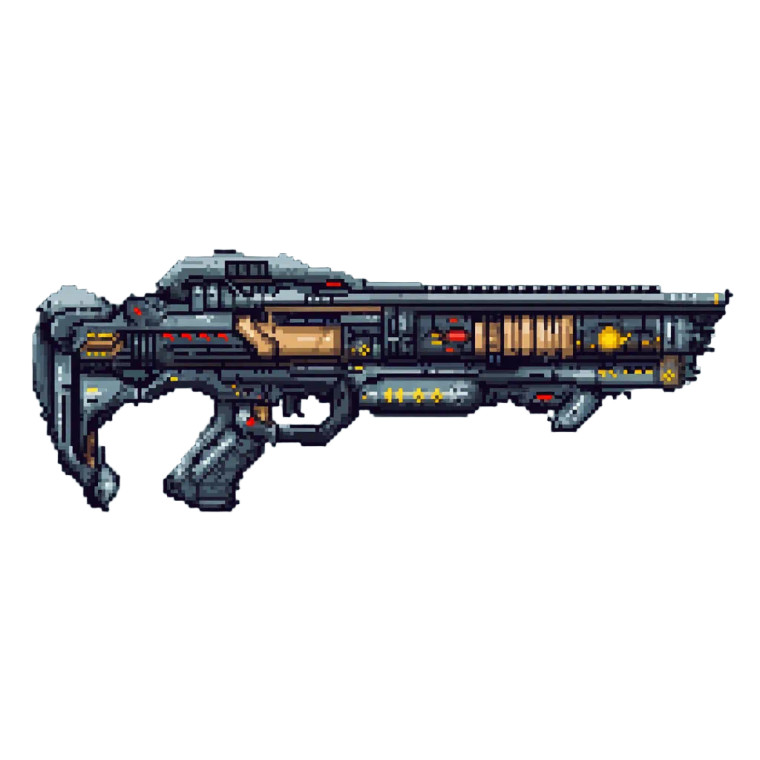 Futuristic Assault Rifle Vinyl Car Decal Sticker – Waterproof & UV-Resistant 4.0"