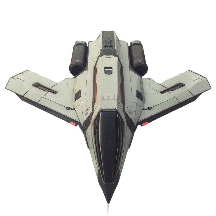 Futuristic Starfighter Twoseater Vinyl Car Decal Sticker – Waterproof & UV-Resistant 4.0"