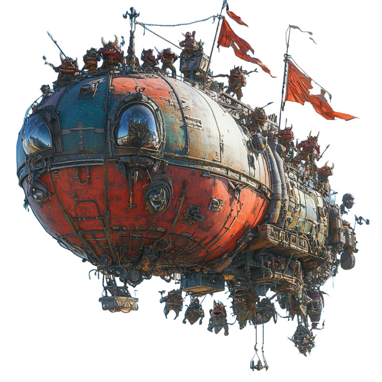 Goblin Airship Clear Sky Vinyl Car Decal Sticker – Waterproof & UV-Resistant 4.0"