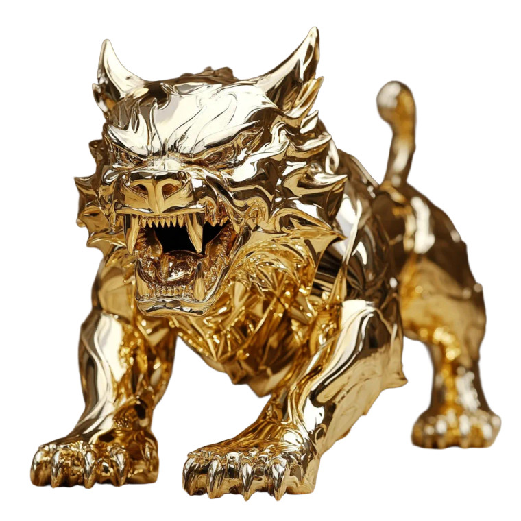 Golden Cerberus Vinyl Car Decal Sticker – Waterproof & UV-Resistant 4.0"