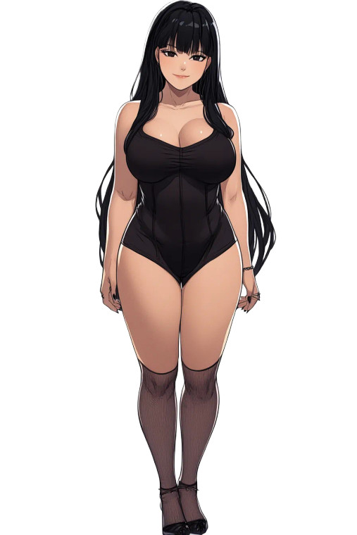 Goth Chubby Anime Woman Vinyl Car Decal Sticker – Waterproof & UV-Resistant 4.0"