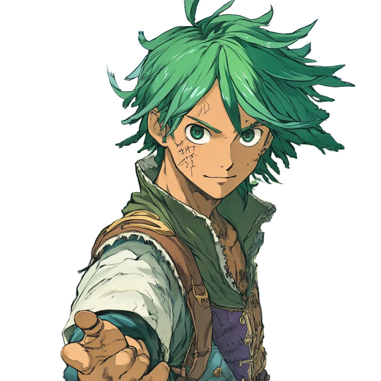 Green Haired Protagonist Manga Cover Vinyl Car Decal Sticker – Waterproof & UV-Resistant 4.0"