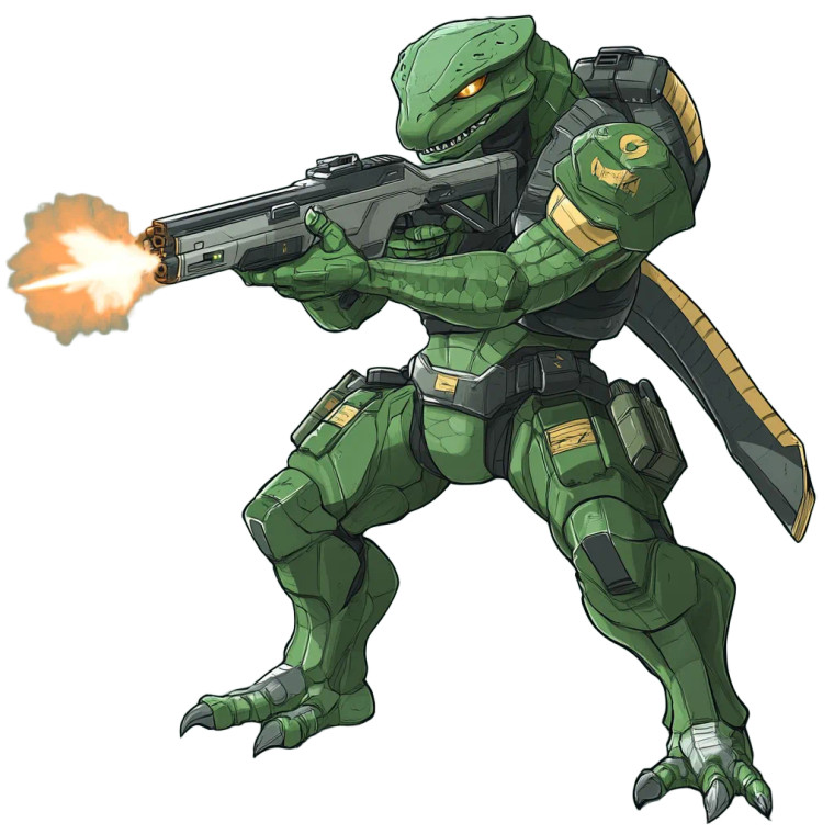 Green Reptilian Mecha Pilot Vinyl Car Decal Sticker – Waterproof & UV-Resistant 4.0"