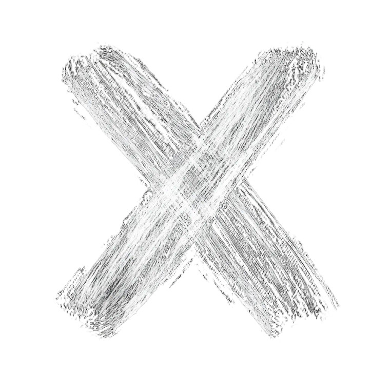 Hand Drawn X Icon Vinyl Car Decal Sticker – Waterproof & UV-Resistant 4.0"