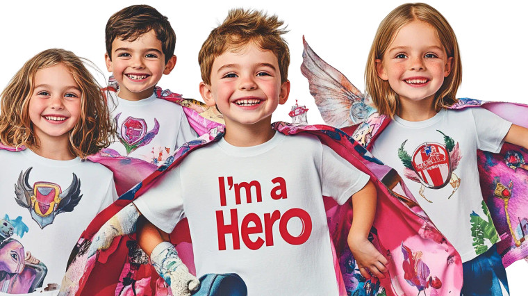 Happy Kids Hero Posters Vinyl Car Decal Sticker – Waterproof & UV-Resistant 7.14"