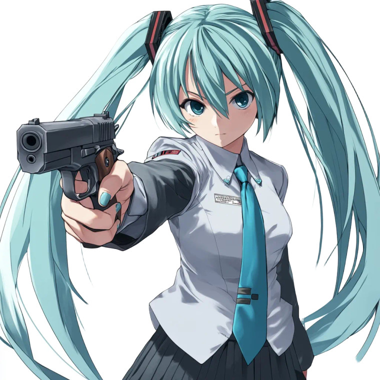 Hatsune Miku College Gun Vinyl Car Decal Sticker – Waterproof & UV-Resistant 4.0"