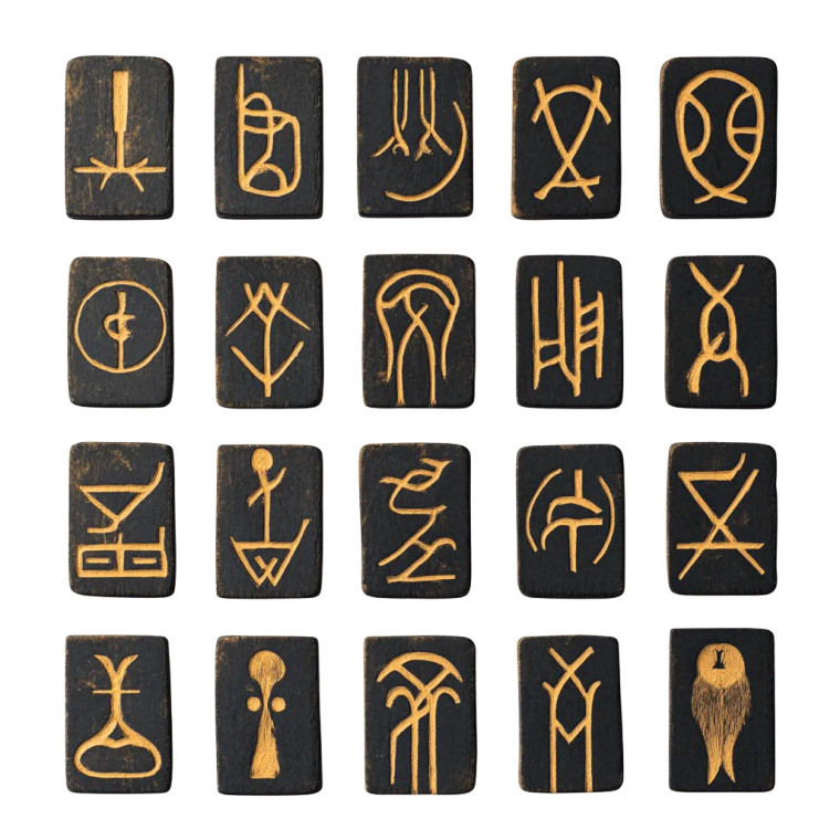 Hieroglyphs Scandinavian Sumerian Vinyl Car Decal Sticker – Waterproof & UV-Resistant 4.0"