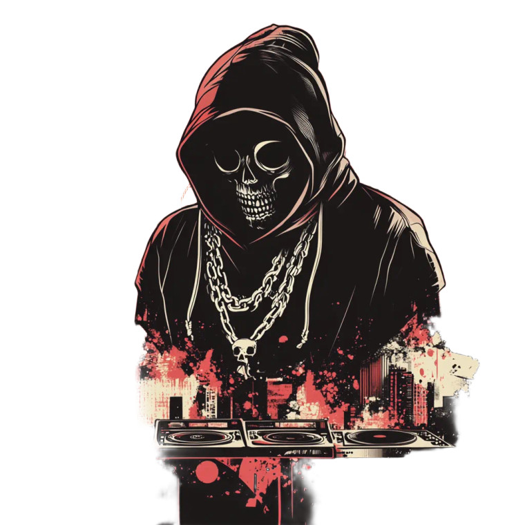 Hip Hop Skull Figure Vinyl Car Decal Sticker – Waterproof & UV-Resistant 4.0"