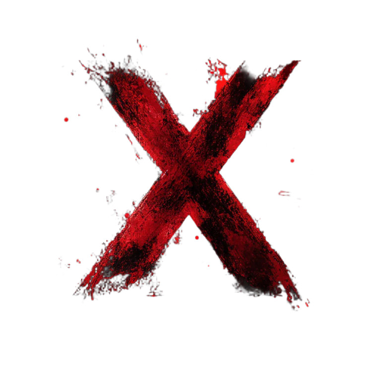 Horror Abstract X Vinyl Car Decal Sticker – Waterproof & UV-Resistant 4.0"