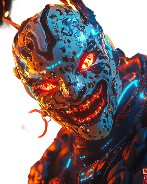 Imposing Masked Character Vinyl Car Decal Sticker – Waterproof & UV-Resistant 4.0"