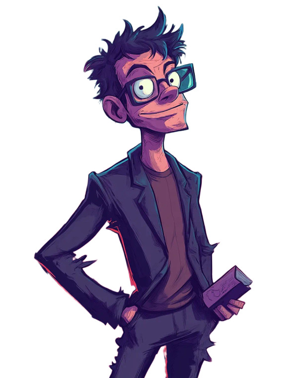 Intellectual Cartoon Character Vinyl Car Decal Sticker – Waterproof & UV-Resistant 4.0"