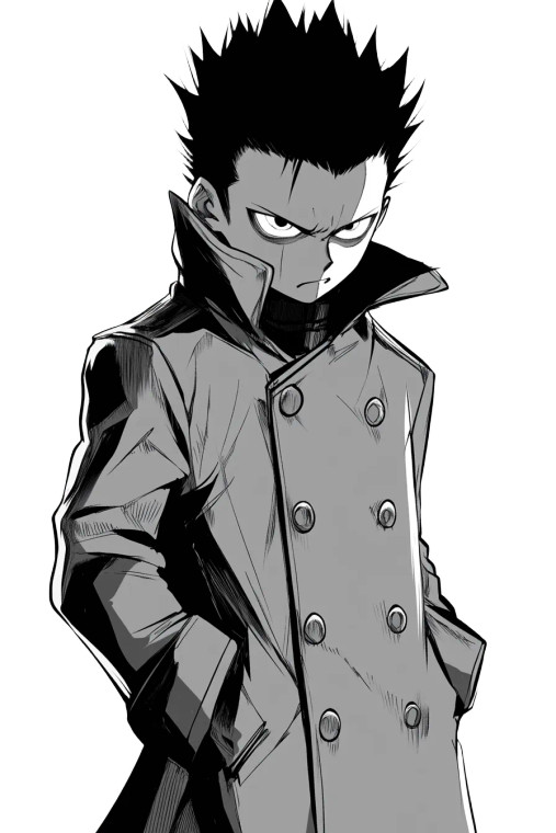 Leorio Angry Trenchcoat Evil Vinyl Car Decal Sticker – Waterproof & UV-Resistant 4.0"