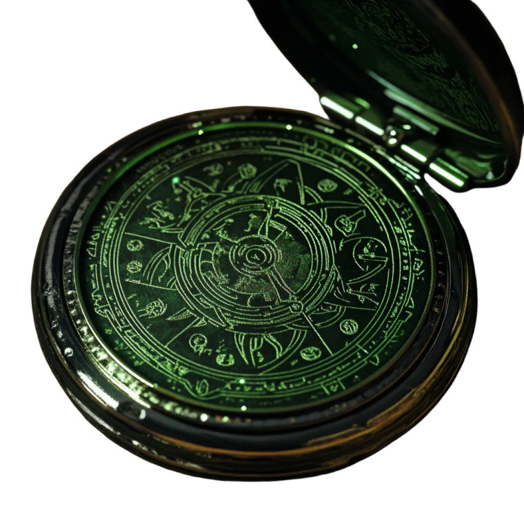 Magical Green Pocket Watch Vinyl Car Decal Sticker – Waterproof & UV-Resistant 4.0"