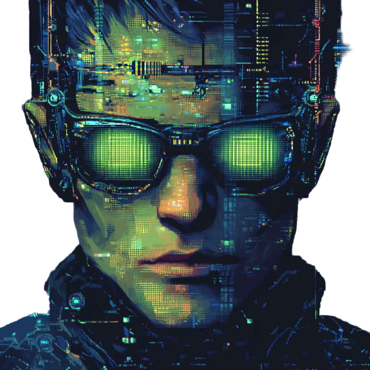 Male Cyberpunk 16Bit Eyes Vinyl Car Decal Sticker – Waterproof & UV-Resistant 4.0"