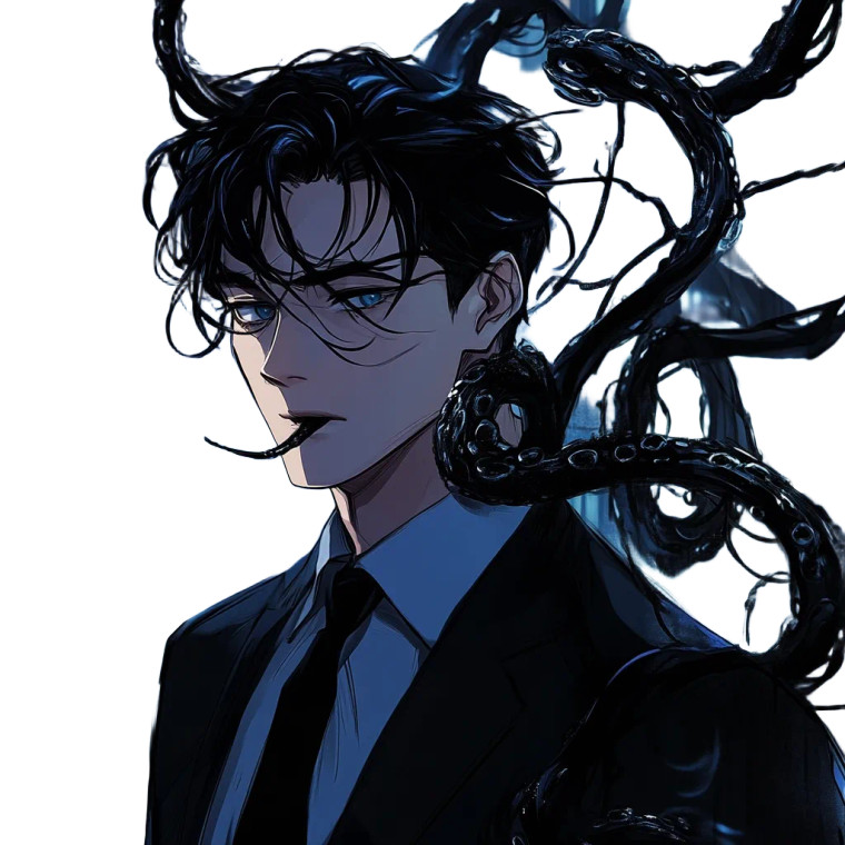 Manga Man Tentacles Night Vinyl Car Decal Sticker – Waterproof & UV-Resistant 4.0"