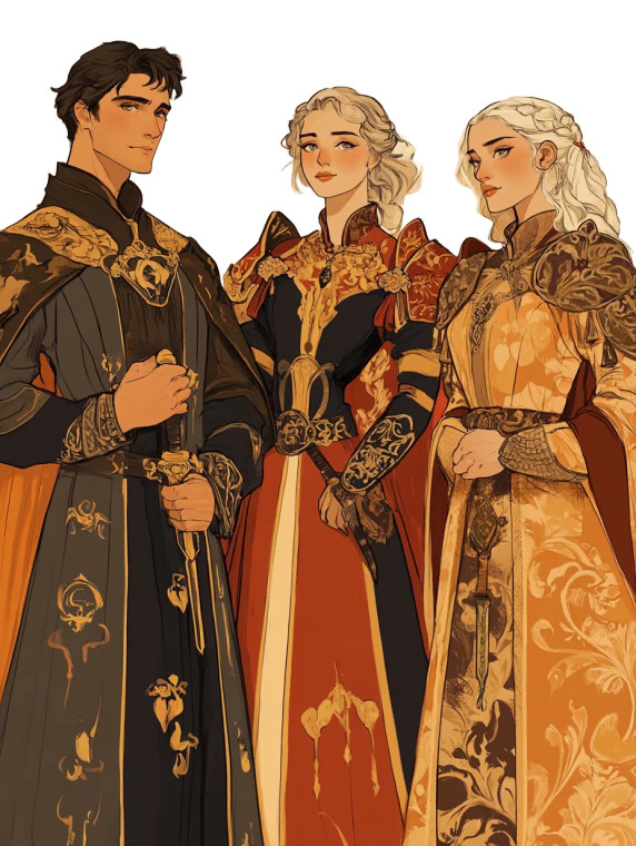 Medieval Characters Mucha Style Vinyl Car Decal Sticker – Waterproof & UV-Resistant 4.0"