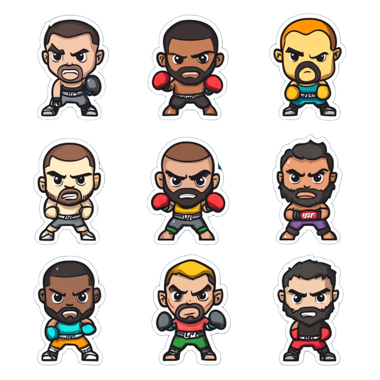 Mma Cartoon Stickers Vinyl Car Decal Sticker – Waterproof & UV-Resistant 4.0"