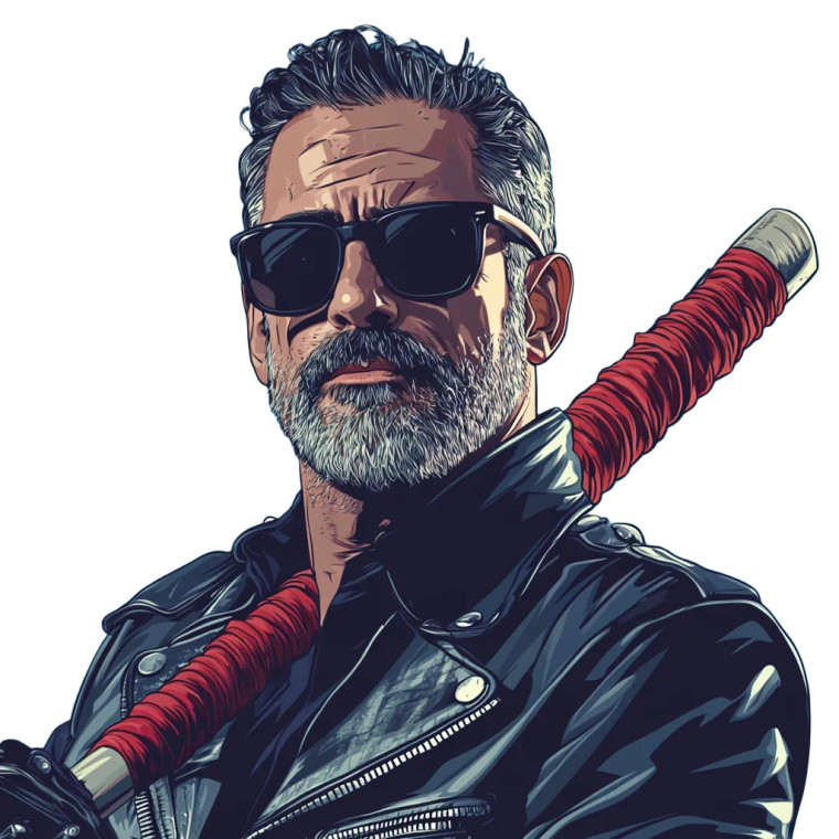 Negan Walking Dead Illustration Vinyl Car Decal Sticker – Waterproof & UV-Resistant 4.0"