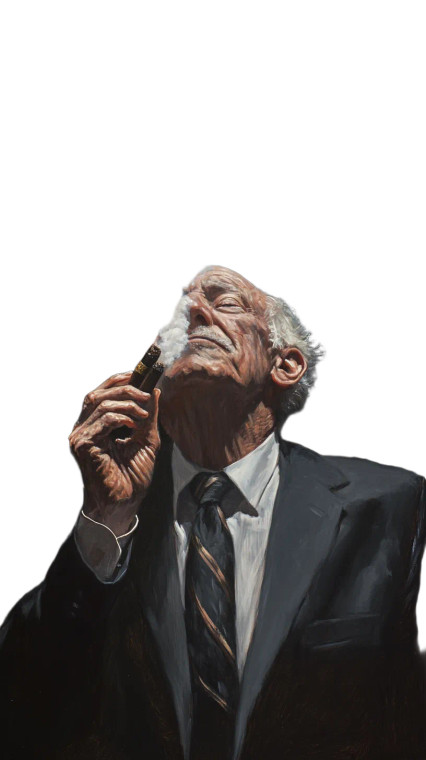 Old Man Smoking Cigar Vinyl Car Decal Sticker – Waterproof & UV-Resistant 4.0"