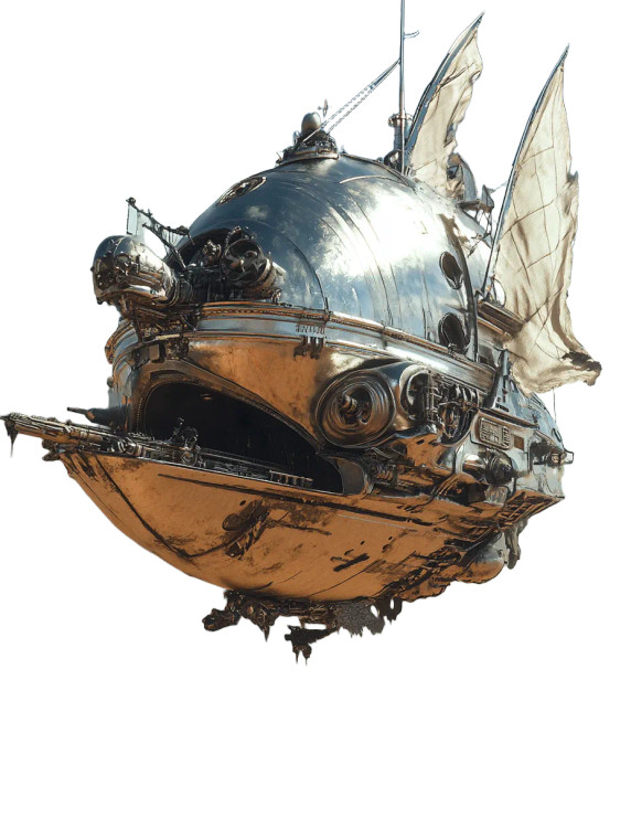 Pirates Flying Chrome Spaceship Vinyl Car Decal Sticker – Waterproof & UV-Resistant 4.11"