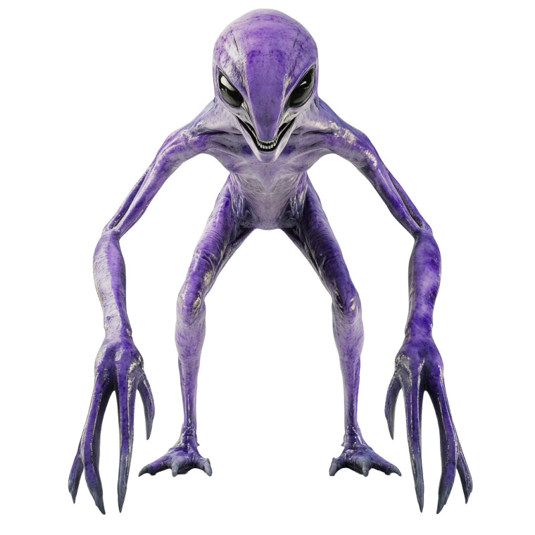 Purple Alien 3Legs 3Arms Vinyl Car Decal Sticker – Waterproof & UV-Resistant 4.0"