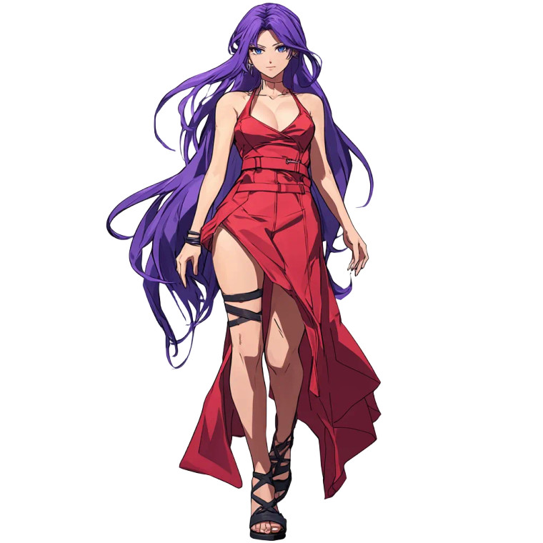 Purple Hair Combat Dress Vinyl Car Decal Sticker – Waterproof & UV-Resistant 4.0"