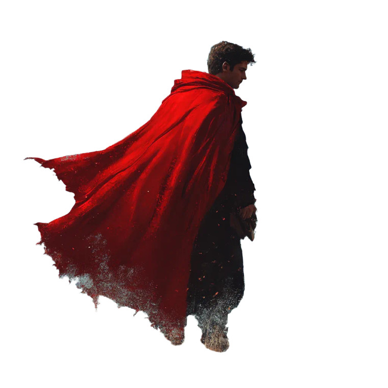 Red Cape Cool Dude Vinyl Car Decal Sticker – Waterproof & UV-Resistant 4.0"