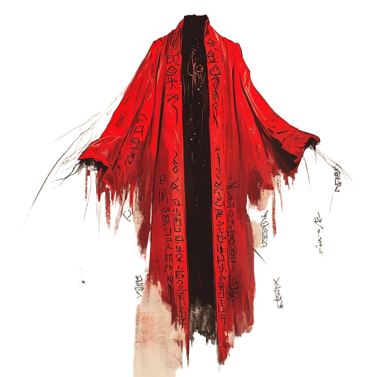 Red Robe Magical Runes Vinyl Car Decal Sticker – Waterproof & UV-Resistant 4.0"