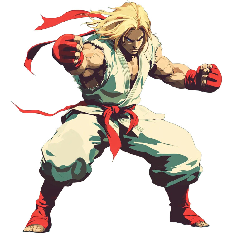 Retro Vega Fighting Pose Vinyl Car Decal Sticker – Waterproof & UV-Resistant 4.0"