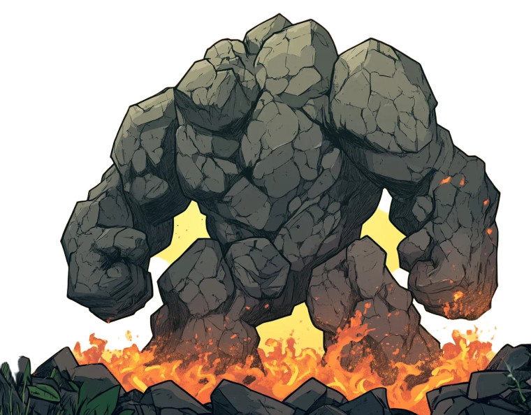 Rock Plant Golem Lava Vinyl Car Decal Sticker – Waterproof & UV-Resistant 5.11"