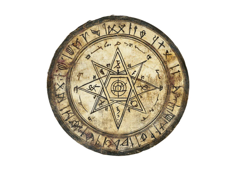 Round Solomon Seal Art Vinyl Car Decal Sticker – Waterproof & UV-Resistant 5.31"