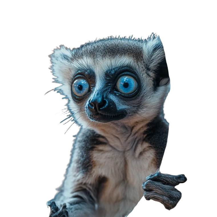 Sad Blue Eye Lemur Vinyl Car Decal Sticker – Waterproof & UV-Resistant 4.0"