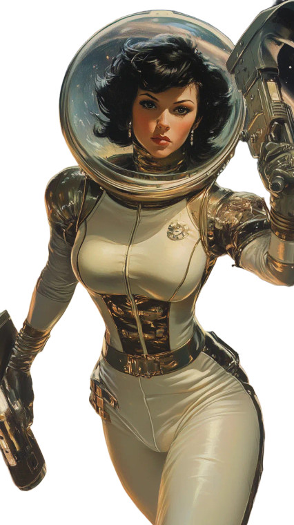 Sci Fi Girl Space Vinyl Car Decal Sticker – Waterproof & UV-Resistant 4.85"