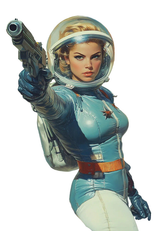 Scifi Girl Space Suit Vinyl Car Decal Sticker – Waterproof & UV-Resistant 4.0"