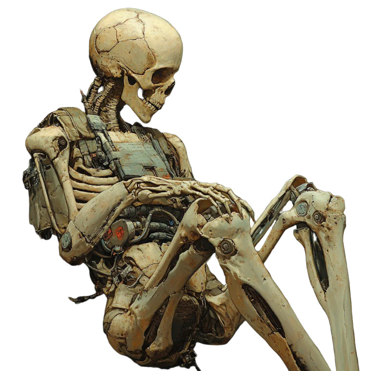 Sci Fi Skeleton Art Vinyl Car Decal Sticker – Waterproof & UV-Resistant 4.0"
