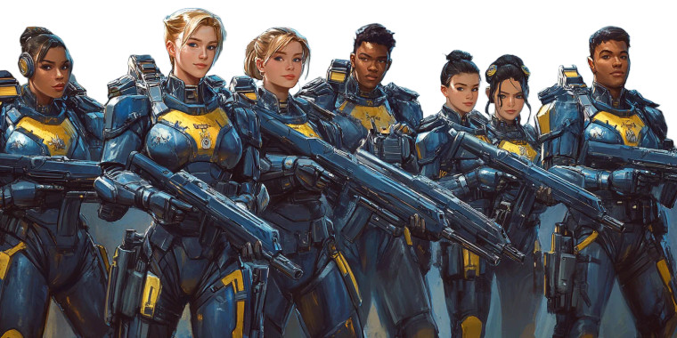 Sci Fi Soldiers Propaganda Vinyl Car Decal Sticker – Waterproof & UV-Resistant 8.0"