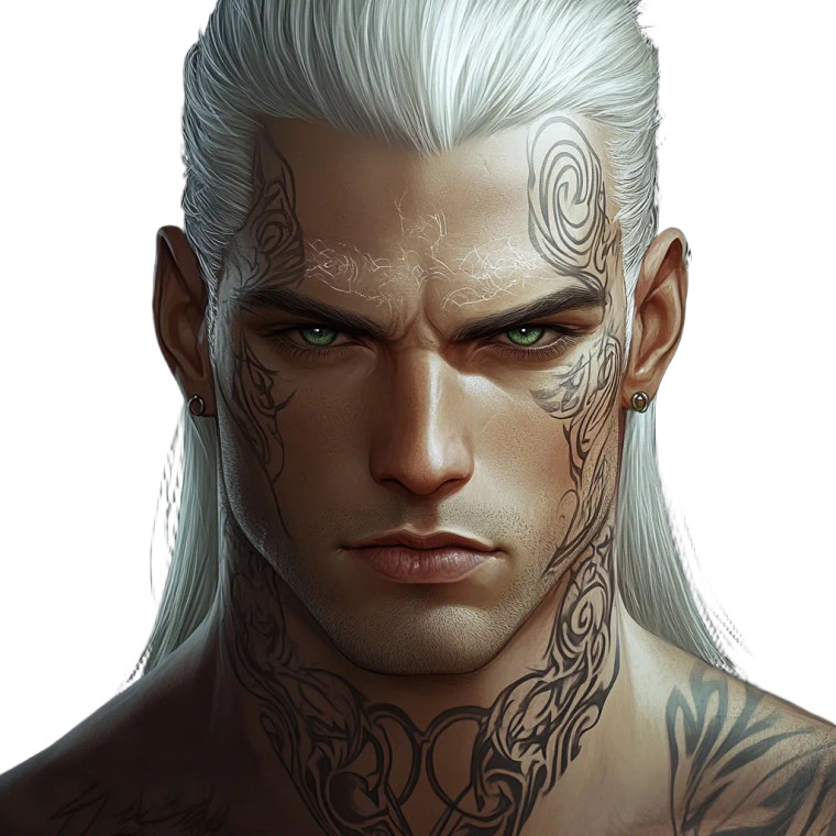 Silver Hair Green Eyes Tattooed Vinyl Car Decal Sticker – Waterproof & UV-Resistant 4.0"