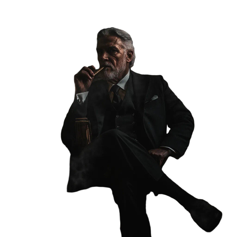 Sinister Man Smoking Cigar Vinyl Car Decal Sticker – Waterproof & UV-Resistant 4.0"