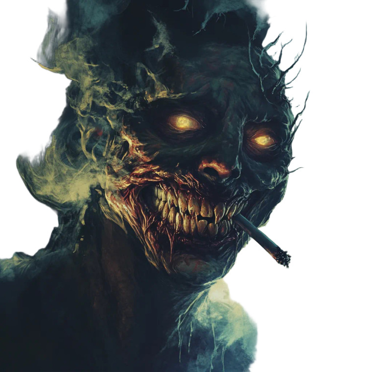 Slimy Devious Smoking Demonic Vinyl Car Decal Sticker – Waterproof & UV-Resistant 4.0"